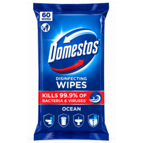 Дезинфицирующие влажные салфетки Domestos Disinfecting Wipes Ocean, 60 шт.
